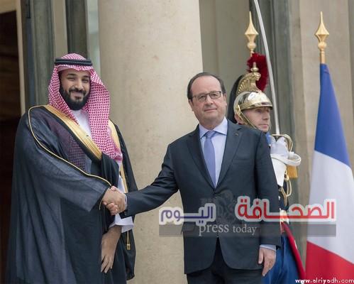 الرئيس الفرنسي يستقبل الأمير محمد بن سلمان بالإليزيه