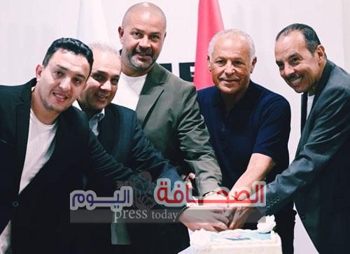 هاني أبو ريدة رئيس اتحاد الكرة يحتفل بفوز رئيس رابطة الأندية أحمد دياب بعضوية مجلس الشيوخ